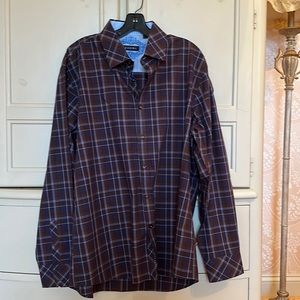 Zagiri Mens Buttondown Browns, Blues, White Stitching Size  XL